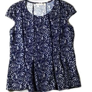 maria gabrielle Navy top 1x shirt blouse cap sleeve shirt blouse summer 2x